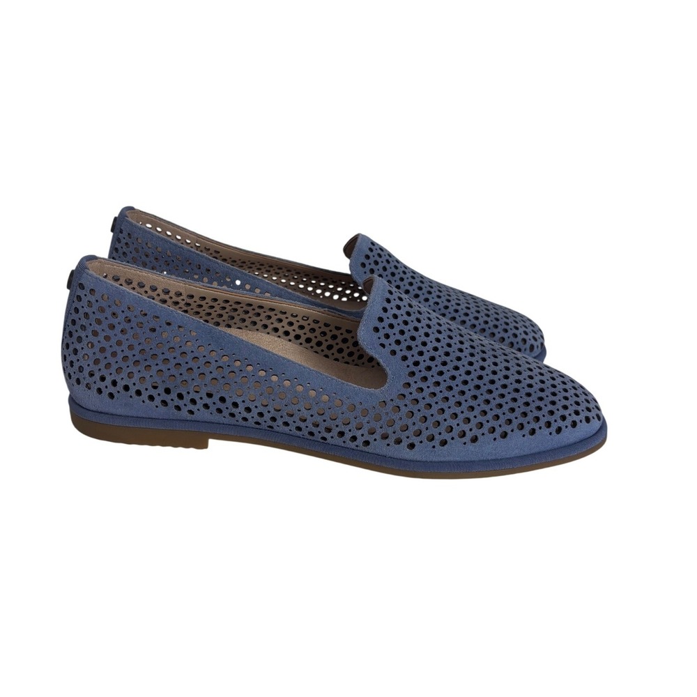 Vionic Willa 2.0 Perf Blue Suede Perforated Loafers Flats Womens 7.5